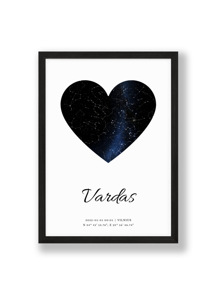Spausdintas žvaigždėlapis ŠIRDELĖ